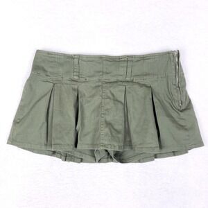 Fashion Nova Micro Mini Pleated Skort Olive Green Women's Size M Y2K High Waist